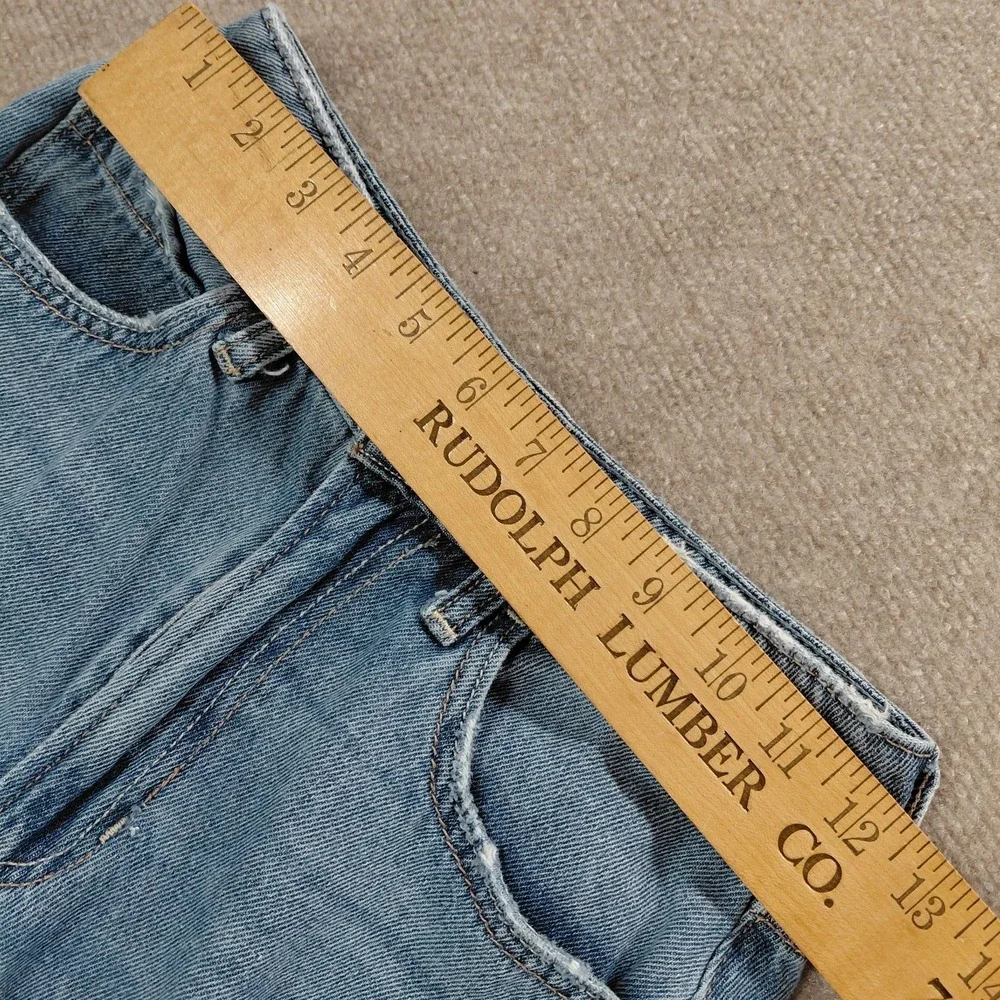 Hollister Jeans Ultra High-Rise Baggy Distressed Blue Wash Jeans Size23R 000R‎